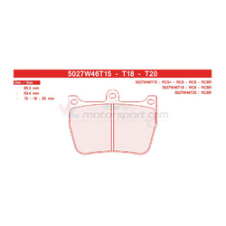 CL Brakes 5027W46T15 Jeu de plaquettes de frein