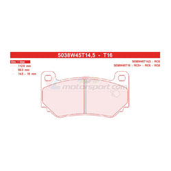 CL Brakes 5038W45T16 Jeu de plaquettes de frein